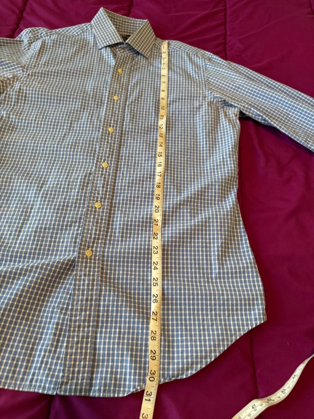 Polo Ralph Lauren Regent Classic Fit Gingham Dress Shirt French Cuffs 15 33